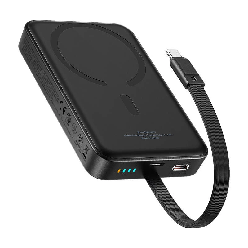 Baseus Mini 10000mAh 30W magnētiskā jaudas banka (melna) Bayern Edition
