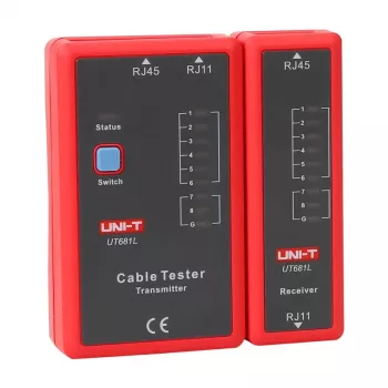 Tīkla kabeļu testeris UT681L RJ45 un RJ11 savienotājiem, nepārtrauktības un vadu pārbaude