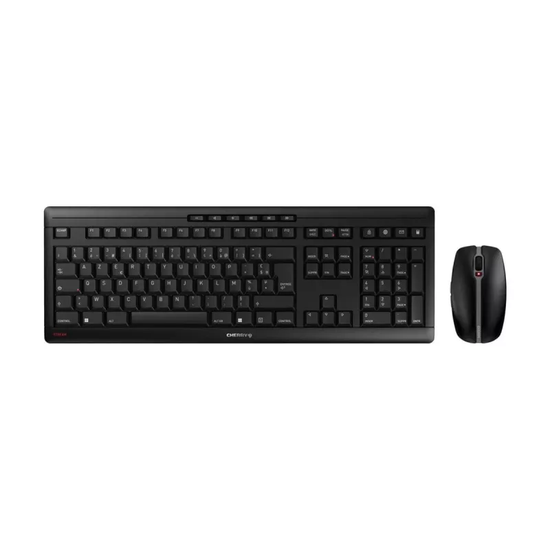CHERRY Stream Desktop tastatūra pele iekļauta Birojs RF Bezvadu AZERTY Franču Melna