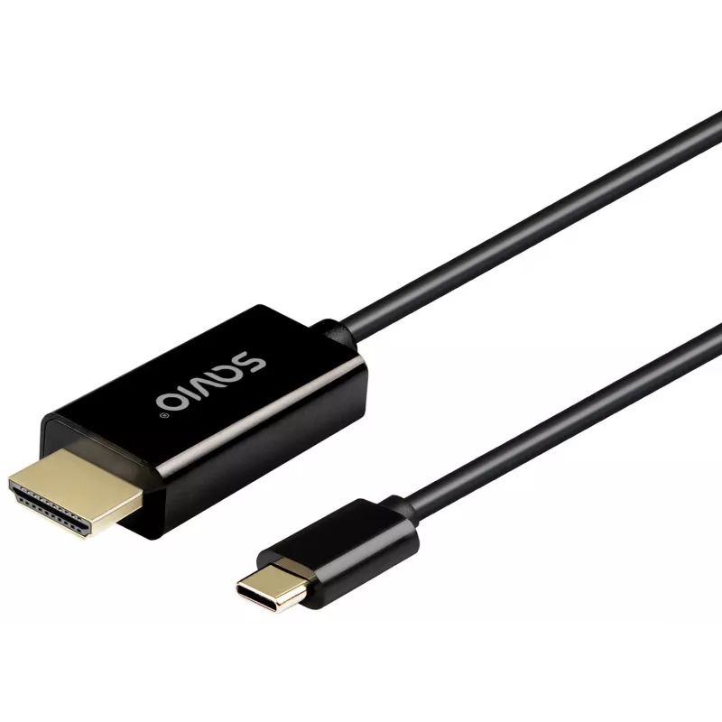 SAVIO CL-190 USB-C uz HDMI kabelis, 30Hz, 1m, plastmasa