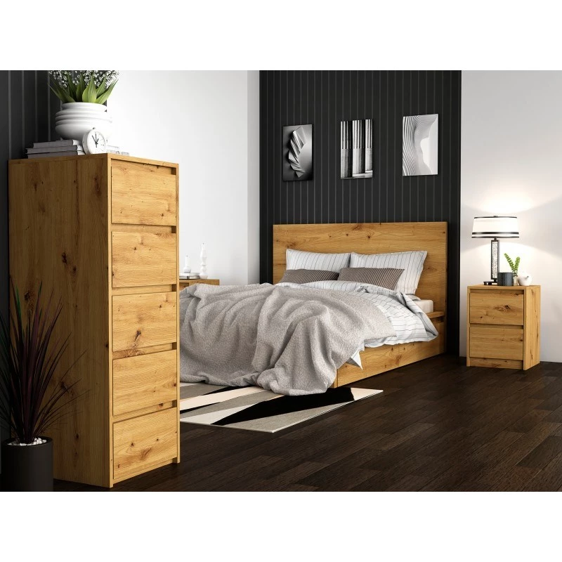 Topeshop K2 ARTISAN nightstand/Naktsskapītis 2 atvilktne(s) ozols