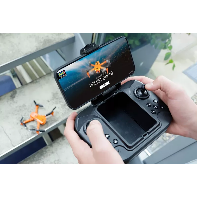 RC kvadrokopters REVELL Pocket Drone 23810 — 2,4 GHz, 4 kanālu tālvadība