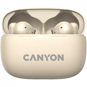 Canyon CNS-TWS10BG Bezvadu austiņas un mikrofons True Wireless Stereo (TWS) Iekšauss zvaniem/mūzikai/sportam/ikdienas lietošanai USB Type-C Bluetooth Bēšs (CNS-TWS10BG)