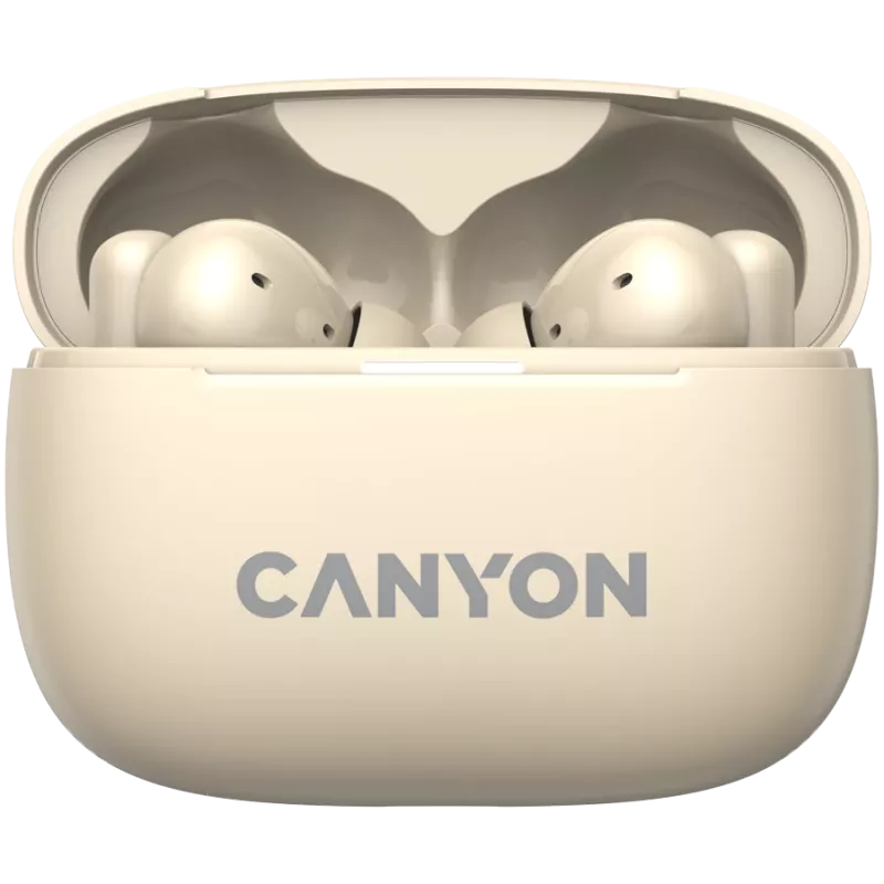 Canyon CNS-TWS10BG Bezvadu austiņas un mikrofons True Wireless Stereo (TWS) Iekšauss zvaniem/mūzikai/sportam/ikdienas lietošanai USB Type-C Bluetooth Bēšs (CNS-TWS10BG)