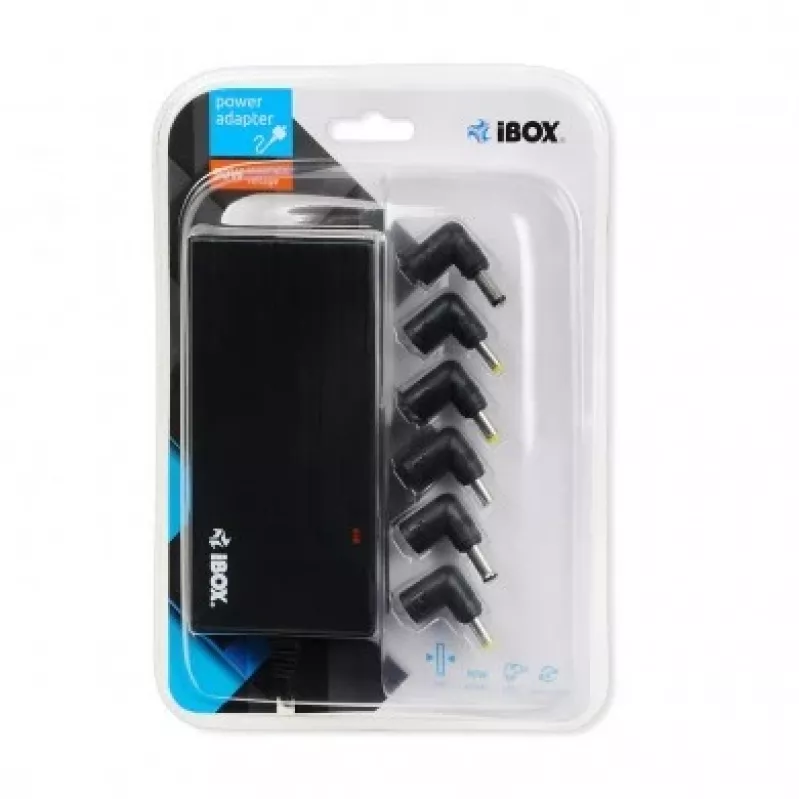 strāvas adapteris IBOX IUZ90WA 90 W, ieeja 100–240 V, izeja 4,5 A, regulējams spriegums, iekštelpām, melns