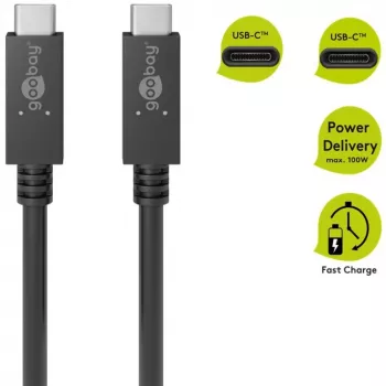 Goobay 49254 USB kabelis, melns