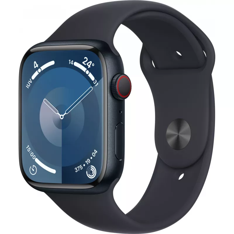 APPLE Watch Series 9 GPS + Cellular 45mm Midnight alumīnija korpuss ar Midnight sporta siksnu - M/L (MRMD3QF/A)