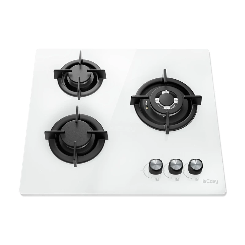 ISEASY MGBG-603 gāzes plīts, 3 degļi (balta)
