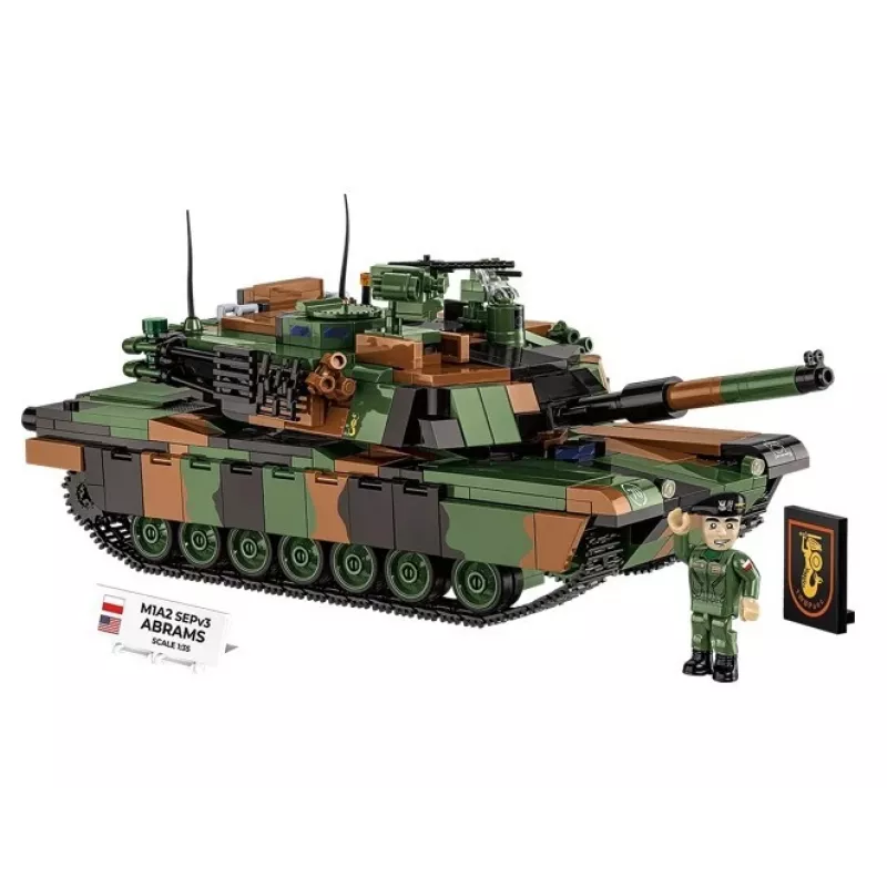 Konstrukciju komplekts Cobi M1A2 SEPV3 Abrams modelis ar 1065 ķieģeļiem
