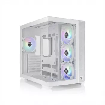 Datora korpuss THERMALTAKE Midi S380 TG ARGB Snow balta — rūdīts stikls, ARGB apgaismojums