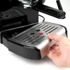 Espresso kafijas automāts Melns & Decker BXCO1200E — 1200 W, 15 bāri, 1,2 L ūdens tvertne, 2 tasītēm, iebūvēts piena putotājs, galda virsmai, sudraba krāsā
