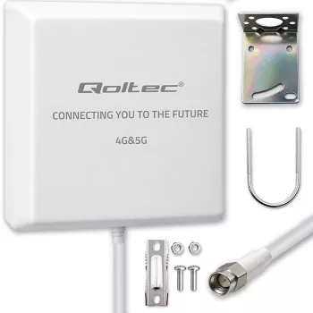 Ārējā 4G/5G LTE antena QOLTEC 9 dBi ar SMA savienotāju un 3 m kabeli