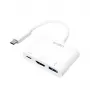 LogiLink 0.14m 2xUSB-C HDMI USB A Balts