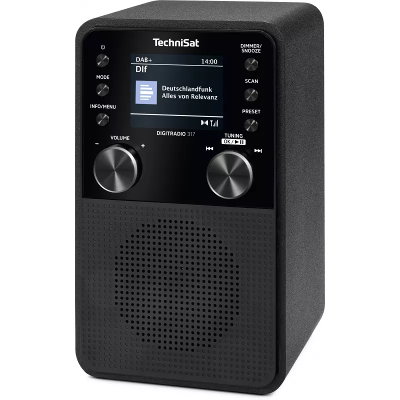 Digitālais radio TECHNISAT DigitRadio 317 — melns, FM un DAB+ uztveršana
