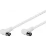 Wentronic Goobay antenas leņķa savienojuma kabelis, 100% ekranēts, balts, 1,5 m - koaksiālais spraudnis 90° koaksiālā ligzda 90° (67353)