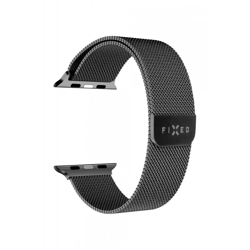 FIXED nomaiņas sietiņa siksna Apple Watch — saderīga ar 42/44/45/46/49 mm (melna)
