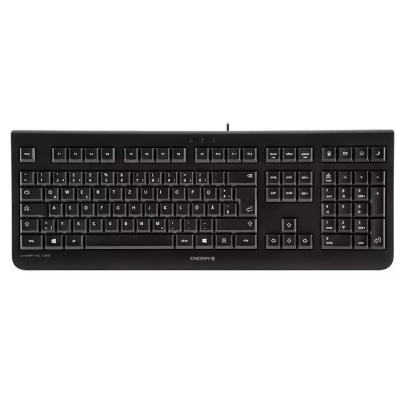 CHERRY KC 1000 tastatūra mājas USB Šveices melna