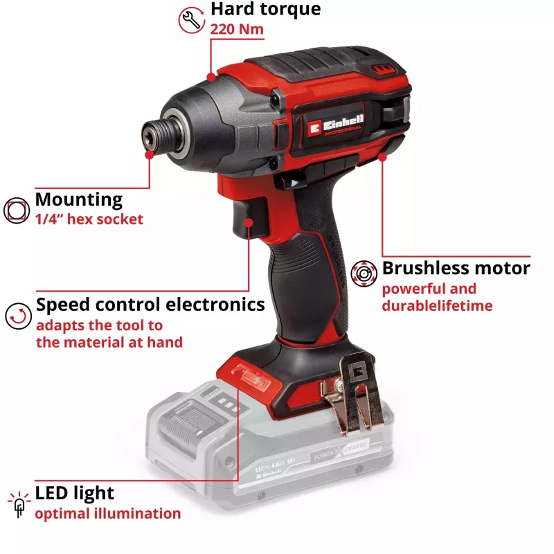 Bezvadu trieciena uzgriežņatslēga Einhell 4510085 18V 300Nm