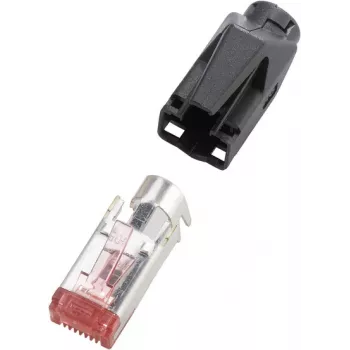 renkforce RJ45-Connector TM21 CAT 6, ekranēts spraudnis, taisns pols: 8P8C H9561.4-10 Melns H9561.4-10 10 gab. (H9561.4-10)