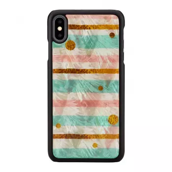 Aizsargājošs viedtālruņa maciņš iKins iPhone XS Max — Pop Mint Melns, cietais apvalks ar paaugstinātām malām