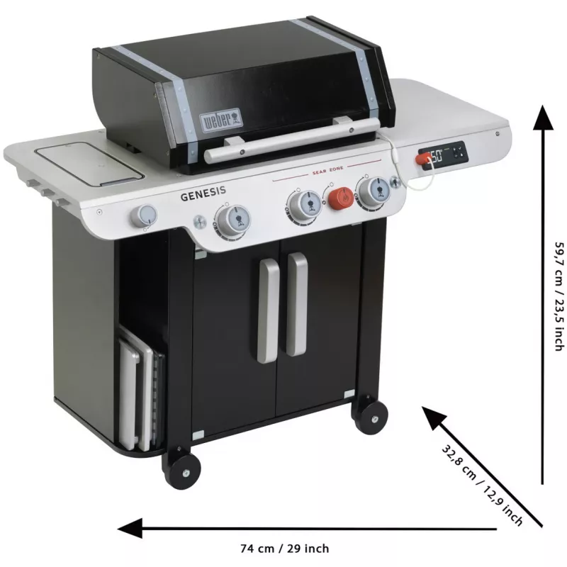 Weber-Grill Genesis no koka (MDF), rotaļu virtuve melna/pelēka