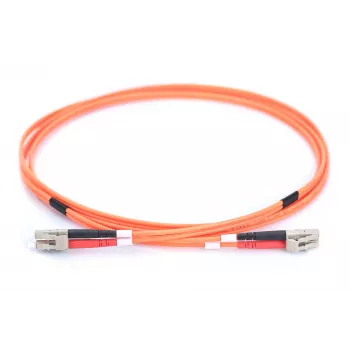 DIGITUS LWL Patchkabel LC/LC 50/125µm 3m Multimode Duplex Halogenfrei bis 1Gbit mit Messprotokoll orange OM2 (DK-2533-03)