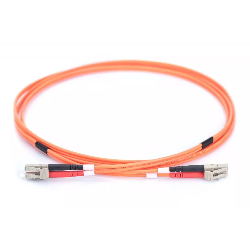 DIGITUS LWL Patchkabel LC/LC 50/125µm 3m Multimode Duplex Halogenfrei bis 1Gbit mit Messprotokoll orange OM2 (DK-2533-03)