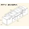 Cama TV statīvs EVORA 200 wenge/melns glancēts