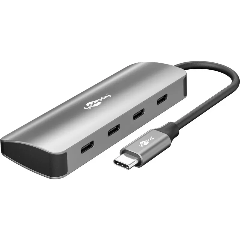 Goobay Slim 4-Port USB-Hub USB-C līdz 10 Gbit/s - -Plug> 4x (76565)
