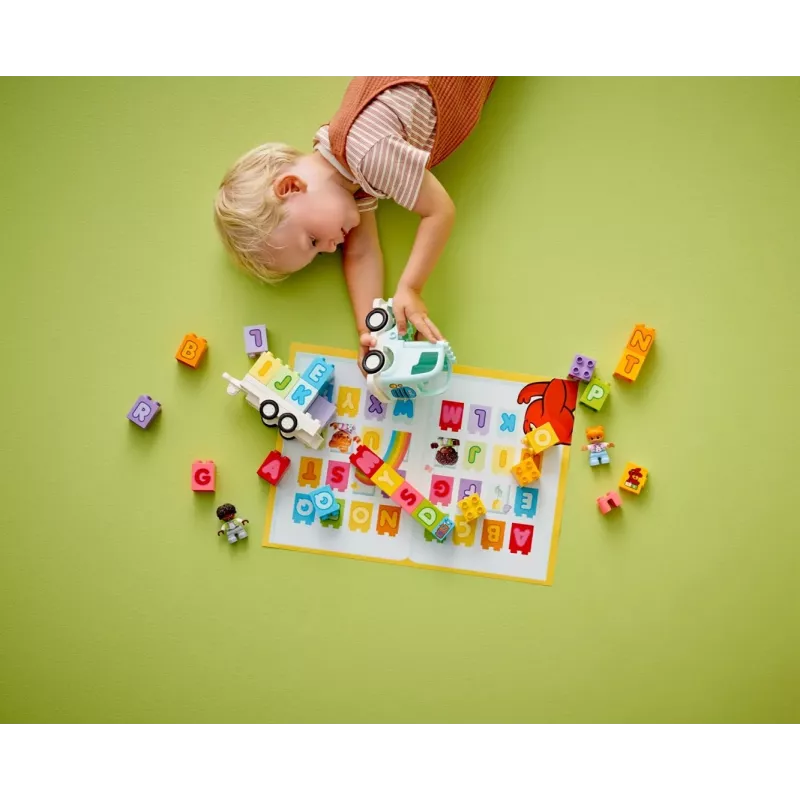 Konstruktors LEGO DUPLO 10421 ABC kravas automašīna, 36 gabali, 2 minifigūras, vecumam no 2 gadiem, izmēri 110×140×70 mm