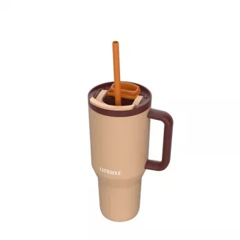 Termokrūze ar teleskopisko salmiņu Kambukka Rio Tumbler 950ml Almond Dream