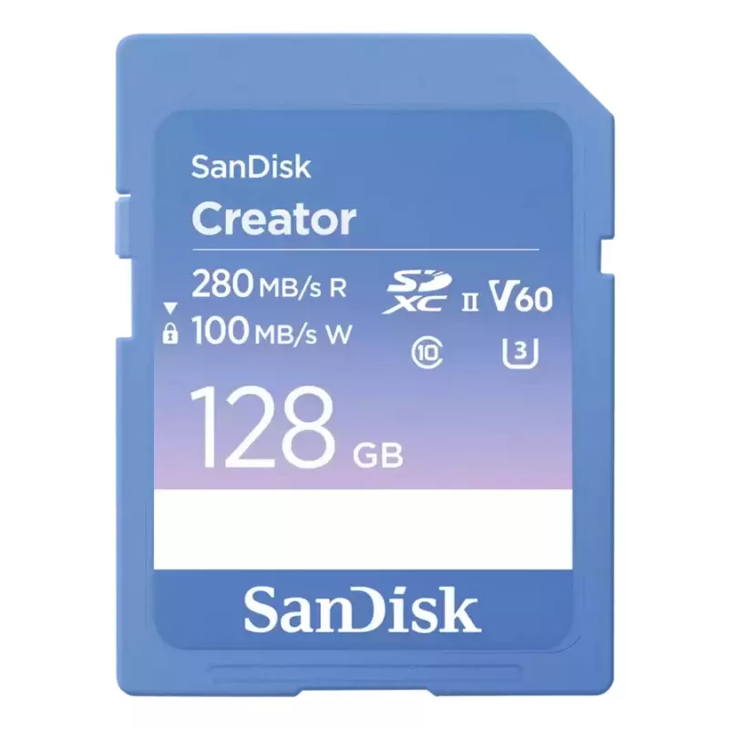 SanDisk Creator SD atmiņas karte UHS-II 128GB Pārsūtīšanas ātrums līdz 280 MB/s