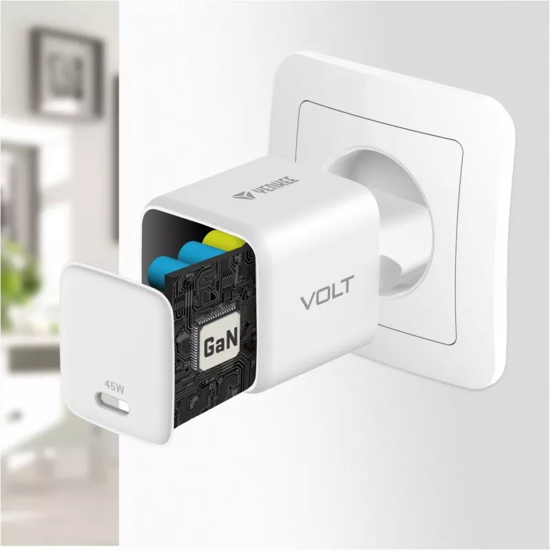 USB-C lādētājs YENKEE G45 VOLT 45W Power Delivery 3.0, 3A izeja