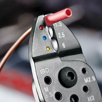 Knipex 97 21 215 kabeļu gofrēšanas knaibles Gofrēšanas instruments Melns, zils, sarkans