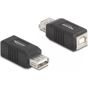 DeLOCK 67203 kabeļa savienotāja pārveidotājs USB Type-A USB Type-B melns