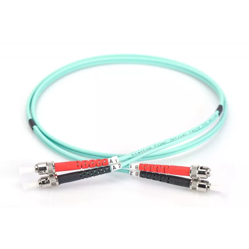 DIGITUS - Patch-Cable - ST multi-mode (M) - ST multi-mode (M) - 3 m - Šķiedru optika - 50/125 mikroni - tirkīza