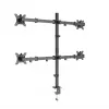 Monitora stiprinājums Gembird MA-D4-01, galda skava līdz 4 displejiem, 32 collas (81,3 cm), 40 kg, VESA 75x75–100x100, melns