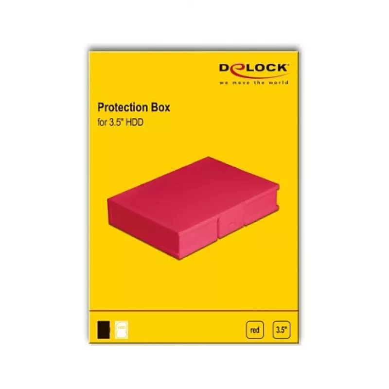 DeLOCK 18374 aizsargkaste 3,5 collu HDD, sarkana