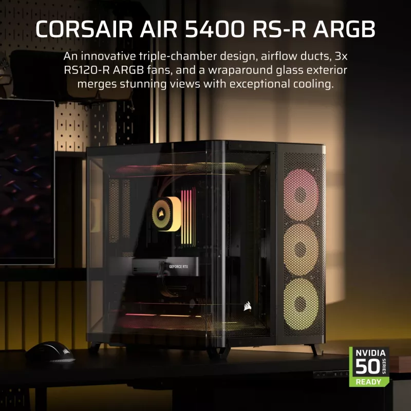 PC korpuss Corsair AIR 5400 RS-R ARGB Midi Tower Melns