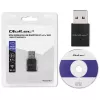 Bezvadu Mini USB Wi‑Fi adapteris QOLTEC 57007 — vienas joslas 2,4 GHz, līdz 150 Mb/s, iekšējā antena