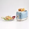 Ariete 155 Design 2 Slice Toaster ar sviestmaižu turētājiem, 6 grauzdēšanas līmeņi, 810 W, nerūsējošā tērauda korpuss, noņemama drupaču paplāte, pasteļzils