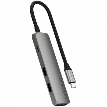 Satechi ST-P4SM saskarnes centrmezgls USB Type-C 10000 Mbit/s Pelēks