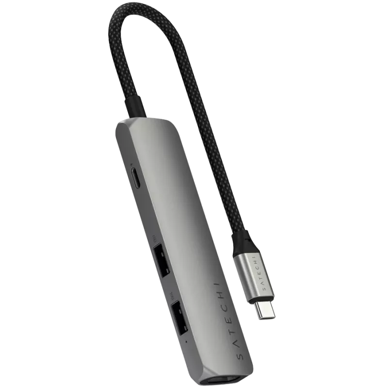 Satechi ST-P4SM saskarnes centrmezgls USB Type-C 10000 Mbit/s Pelēks
