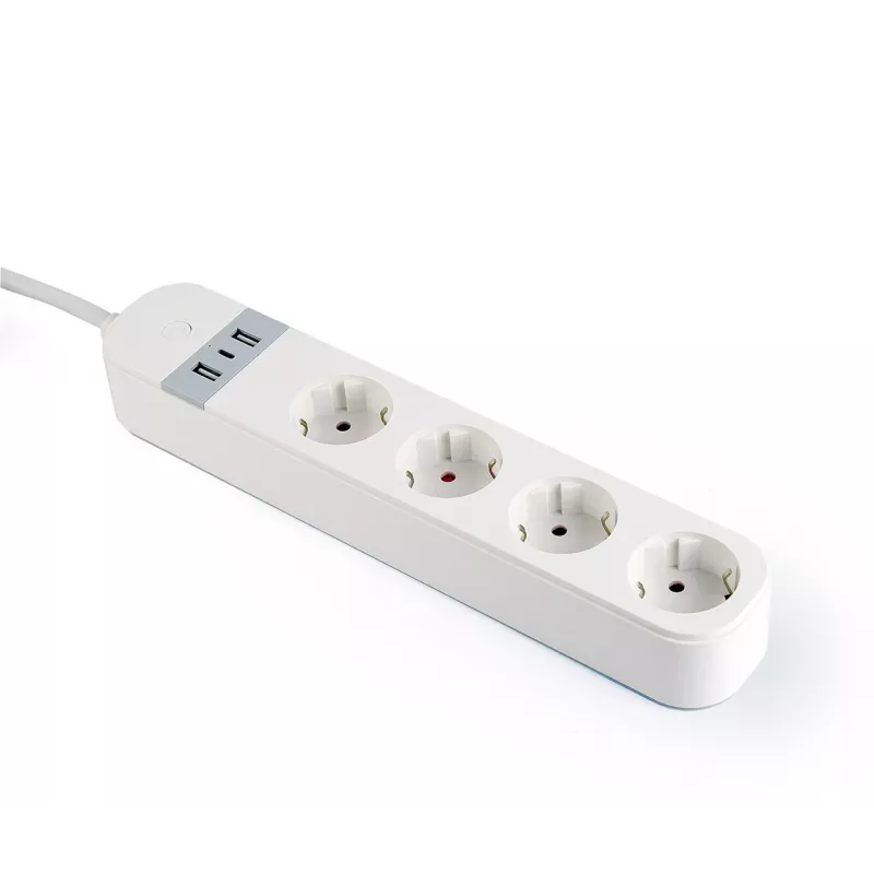 Viedā strāvas sadalītājs Gembird TSL-PS-S4U-01-W 4 maiņstrāvas kontaktligzdas 3880 W Balts