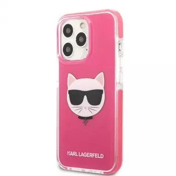 Karl Lagerfeld KLHCP13XTPECPI Iphone 13 Pro Max 6.7 ciets maciņš fuksijas krāsā/FUSCHIA Choupette Head