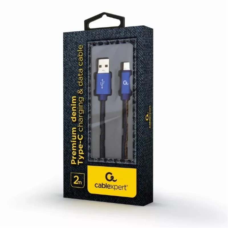 USB 2.0 kabelis GEMBIRD USB A uz USB C 2 m, 0,48 Gbit/s, 2,1 A, zils