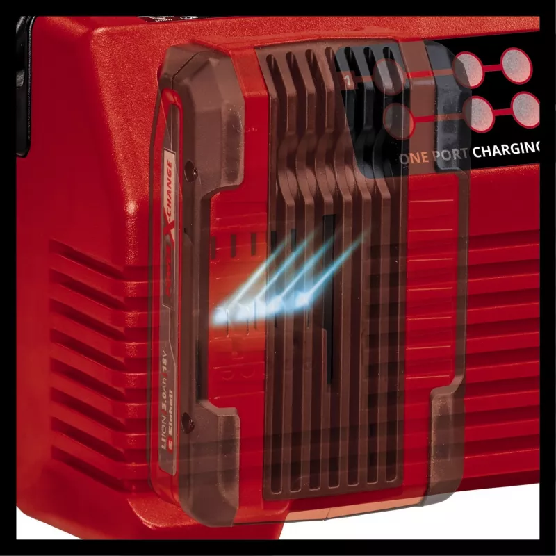 EINHELL Power X-Quattrocharger 4A - Universāls Power X-Change lādētājs 4 akumulatoriem (LED statusa displejs | Paralēlā uzlāde | Ātrā uzlāde | Uzlādes pārvaldība | Re