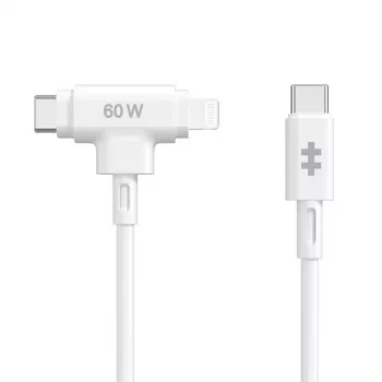 HYPER HyperJuice USB kabelis USB 2.0 1,5 m USB-C USB-C/Lightning Balts