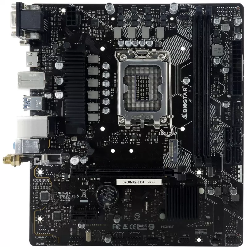 BIOSTAR B760MX2-E D4 Micro-ATX mātesplate