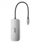 7-in-1 USB-C Dongle Acer — USB 3.2 Gen 1 Type-C, 3x USB-A, HDMI, SD/microSD, 100 W PD, Sudraba krāsa